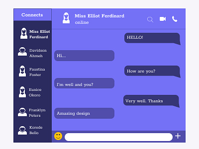 Direct Message page for daily ui. dailyui 013 design direct message dribbble simple design