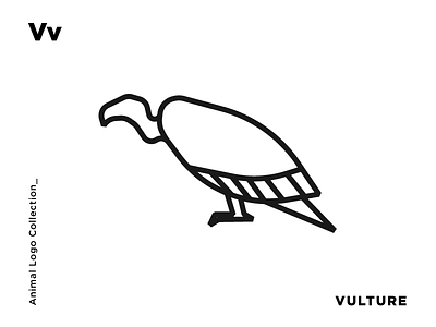 V for Vulture animal design icon identity illustration line art logo logomark minimal