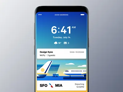 Lock screen app home illustration mobile typography ui
