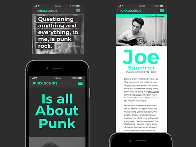 PUNX LEGENDS APP design punk punkrock theclash ui ux