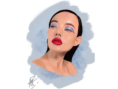 Headshot illustration art digital illustration drawing realism