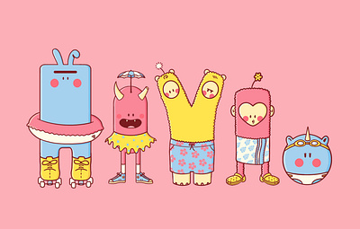 Yoohoo Characters 2d 2d character branding character character design children childrens illustration colorful design flat illustration illustrator playful