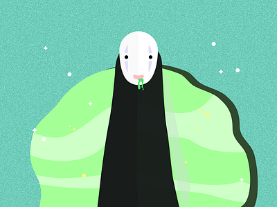 #2 Kaonashi digital illustration exploration kaonashi kawaii no face spirited away vector art