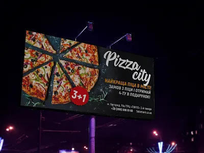 Who loves pizza? advertising banner billboard design food banner print design typography