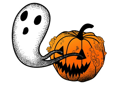 Ghost Pumpkin design halloween illustration