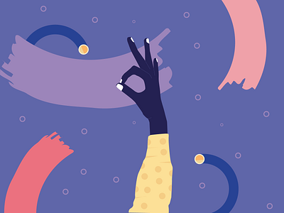 Everything is going to be okay fashion hand illlustration illustrator ok okay purple style vector vectorart