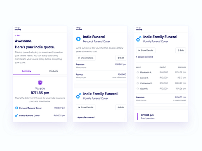 Indie Family Funeral insurance insure tech mobile web