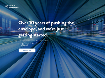 Darwin Ecosystem - Landing Page app artificial intelligence branding design identity landing landing page page photography site typography ui ux website
