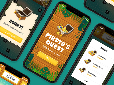 Pirate's Quest cryto design eos games illustration pirate typography ui ux