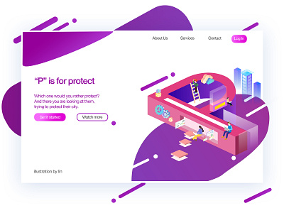 “P” is for protect 2.5d alpha app appdesign art coloful design illustration logo popular protect sketch typography ui ux web webdesig webdesigner website