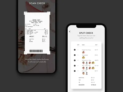 Splitting Checks App Design app ideas check splitting checks app design finance app iphone x minimalist design mockup mockup design money app prototype scanning app sketch uiux user interface user interface design user interface ui ux wireframe wireframes