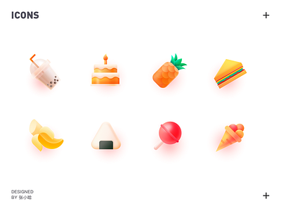 food icons banana cake food ice cream icon icons lollipop milky tea pineapple pineapples rice roll sandwich 张小哈