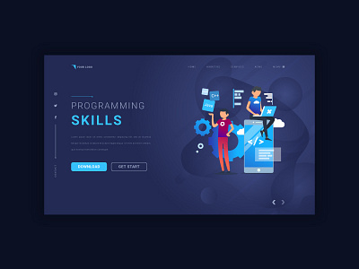 Programming Skills abstract advertising app banners business communication concept designer development email flat header headers icon illustration internet layout logo marketing mobile