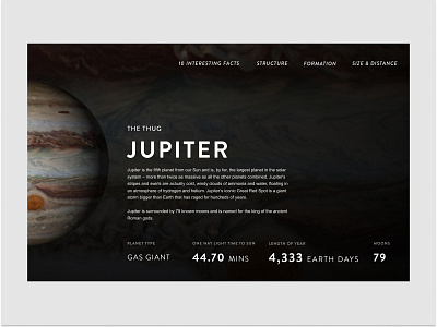 Jupiter astronomy design hero jupiter landing page nasa planets solar system space ui universe ux