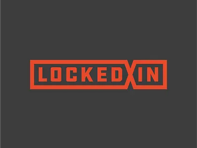 Locked in Logo brand gray identity locked in logo one color orange
