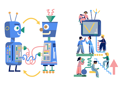 Network Perspective branding character design color combination editoral icon icon app illo illustrated illustration illustrator network user experience web illustration work