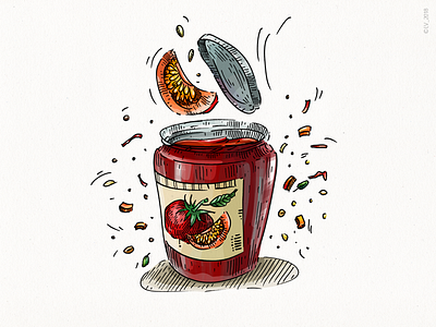 Spices & Souces (Veggo project) 2d adobe photoshop digital drawing food illustration graphic hand drawing illustration mixed media psd wacom intuos