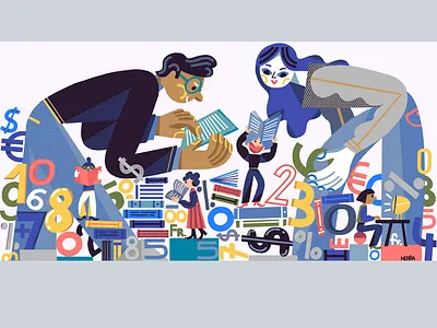 Swiss Audit Monitor audit branding business character design color combination design editoral illo illustrated illustration illustrator numbers web illustration work