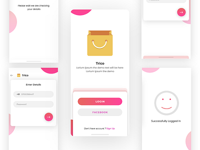 Trico - Sign in & sign up UI kit freebie 2018 android design ios app login design login form sign in sign up ui ux web