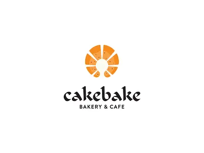 Cakebake bakery brand cafe cake creative design illustration logo