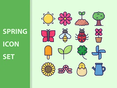 Spring Icon Set icon icons set outline filled set spring