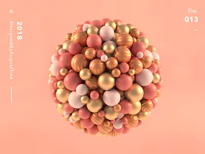 C4D+ 013 3d ball c4d cycle gold pink