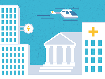 Buildings buildings helicopter skyline