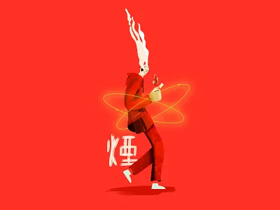 Walking alone 2d character illustration illustrator