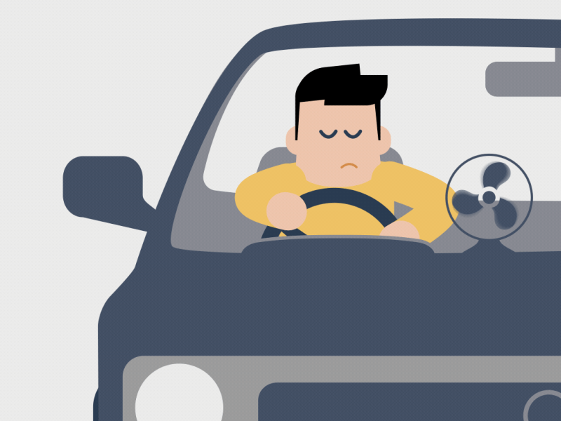 When your car AC has malfunction after effects animation car charachter design gif animation