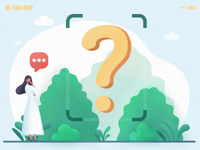 illustrations-？ ask doubt girl illustration plant tree ui