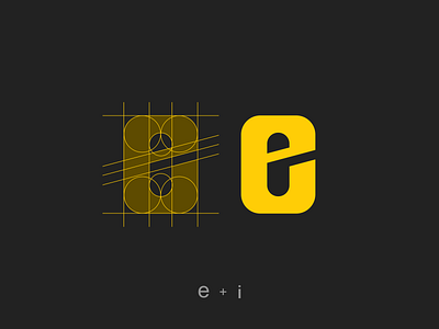 e + i Logo branding design dribbble icon logo monogram