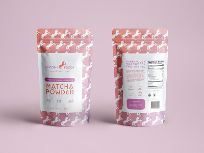 Unicorn Foods Matcha Powder package package design packaging