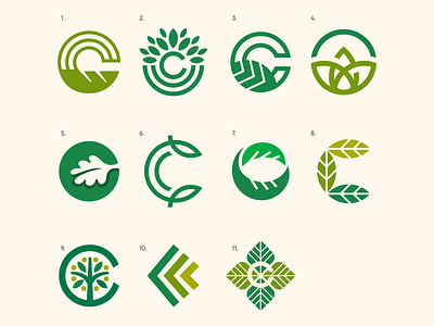 Icons 2d branding design green illustration letter logo mark natural