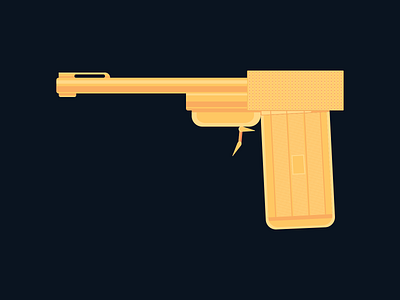 Golden Gun 007 adobe adobe illustrator design flat flat illustration golden gun gun illustration illustrator james bond movie series vector weapon