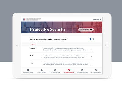 Security Analysis iPad App app blue design ipad app red secure ui ui ux ux