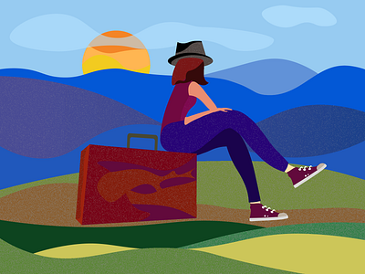 Let's Go Solo! bangalore design girl girl illustration grain illustration nature solo travel travel