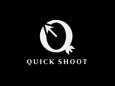 quick shoot arrow black letter logo negative space q quick shoot simple speed