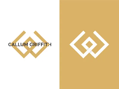 Callum Griffith Design Logo clean design gold gradient logo minimal minimalistic design minimalistic logo simple white