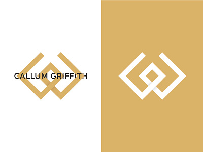 Callum Griffith Design Logo clean design gold gradient logo minimal minimalistic design minimalistic logo simple white