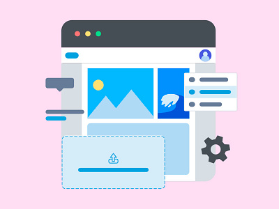 Website elements flat illustration layout markup ui