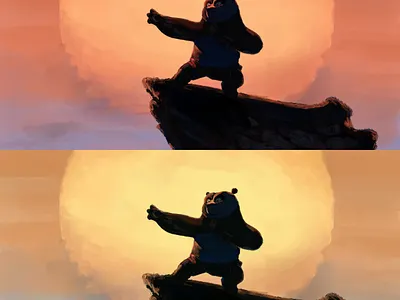 kung fu panda art design digital digital painting drawing illustration kung fu painting paintings panda study sunrise sunset vector