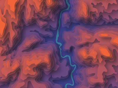 Poudre River Topographic Map color scheme complementary illustration maps topography vector