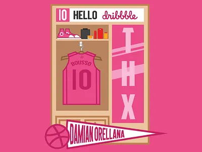 Hello Dribbble basketball dribbble hello dribble line art vector art