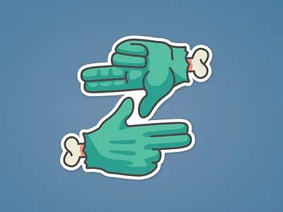Gang Sign cult gang graphic hands sign sticker zombie