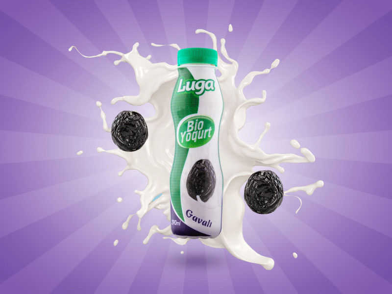 Luga Plum Milk ads animatic animation art bottle burst concept design digital graphic illustration milk motion product red sequence strawberry typography video web
