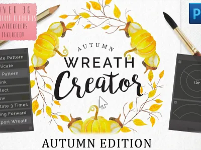 Autumn Wreath Creator autumn autumn wedding fall festival falls handmade watercolor watercolor clipart watercolor wreath wreath wreath creator