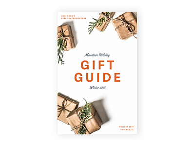 Uncle Dan’s Gift Guide indesign layout design outdoor retail specialty retail