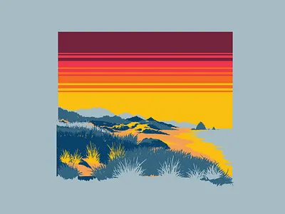 Oregon Coast illustration vector