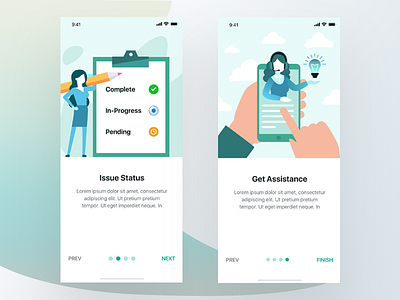 Onboarding assistance gradient illustration menu minimal onboarding product propertyprompt status ui