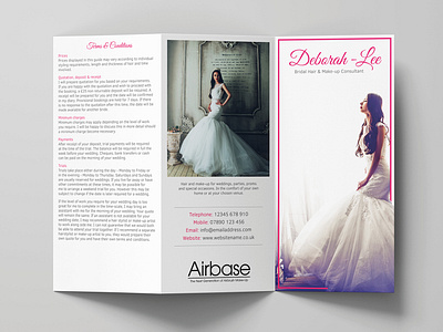 Bridal Hair & Make-up Folded Flyer Design branding bridal design flyer design